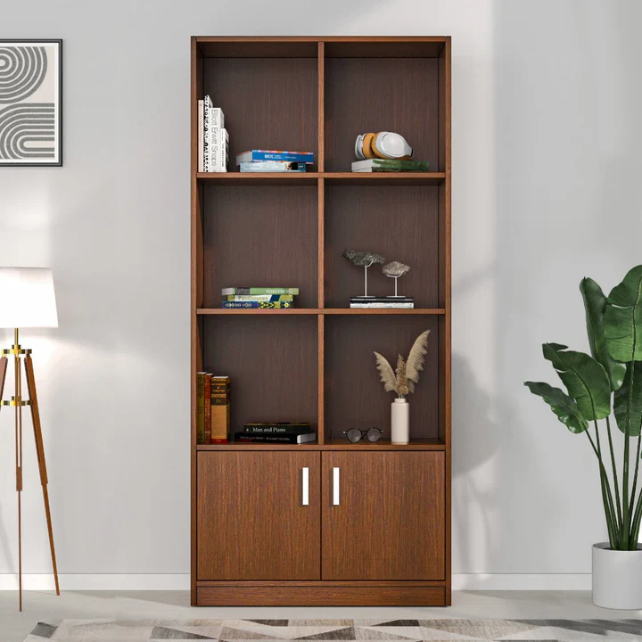 Gwen Engineered Wood Storage Cabinet with Shelves - Walnut Finish, product view 1