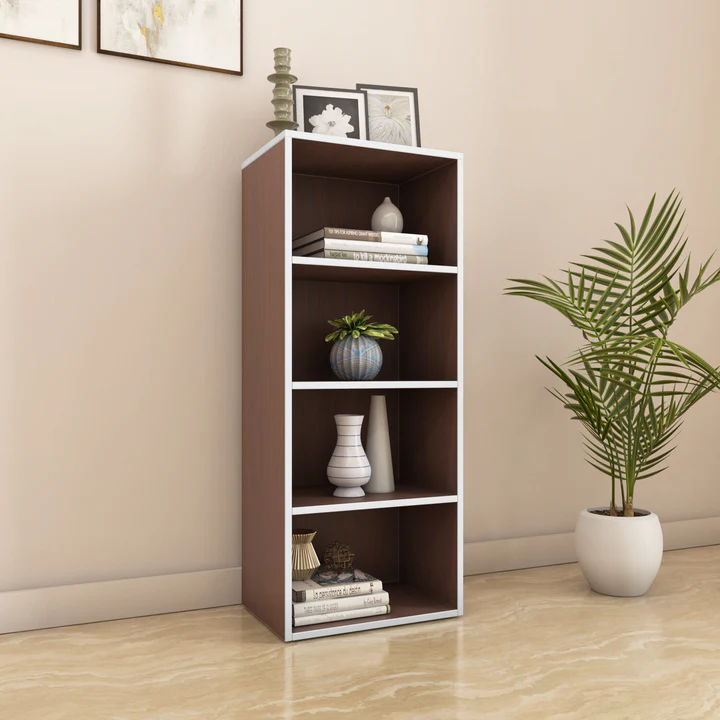 Halo 4 Tier Storage Cabinet - Open Bookshelf Organizer (Legno Oak), product view 1