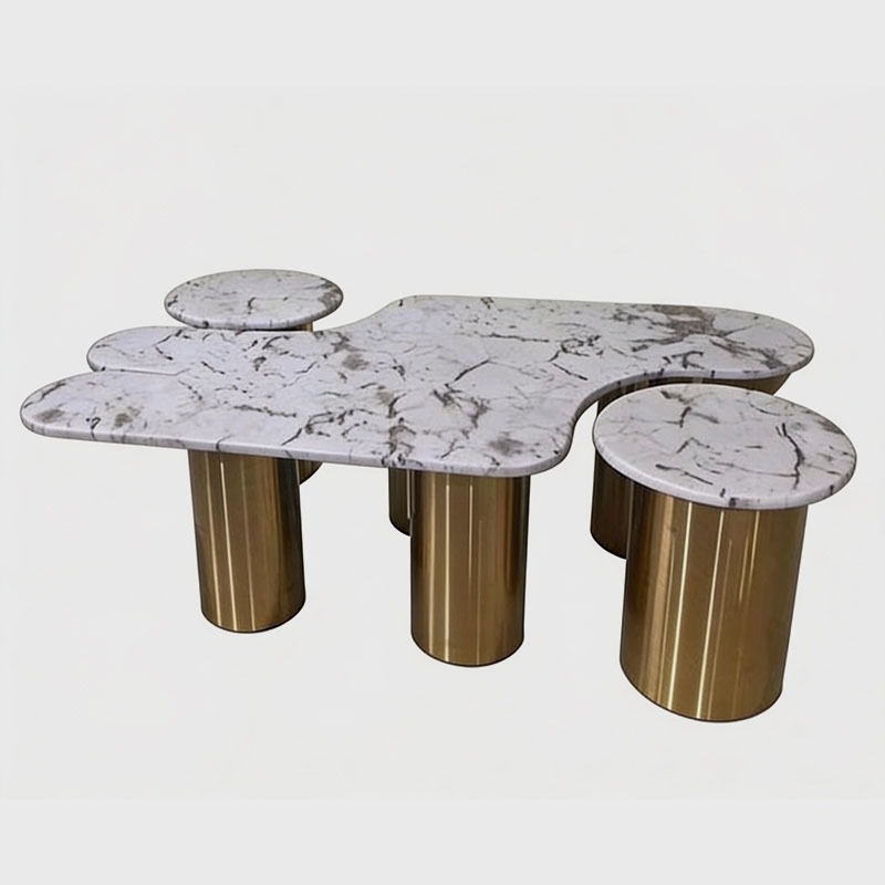 Imperio Luxury Marble Top Center Table Set (Set of 3), product view 1