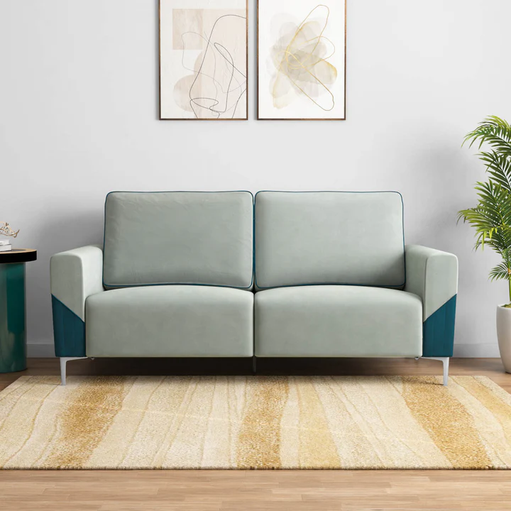 3 Seater Fabric Sofa - Modern Dual Tone Designer Sofa, product view 1
