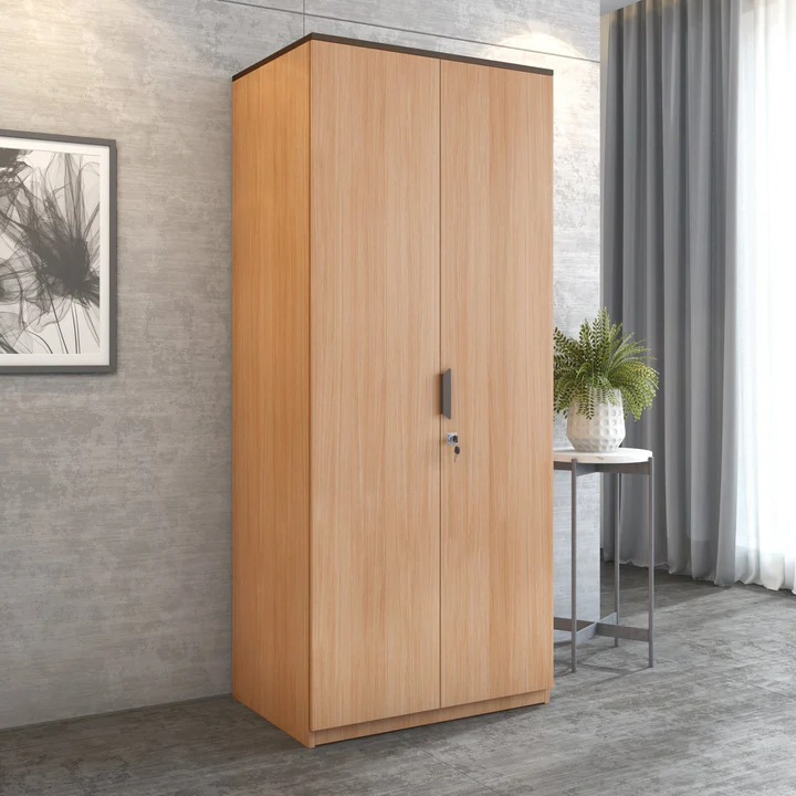 2 Door Wooden Wardrobe - Minimal Bedroom Storage Almirah, product view 1