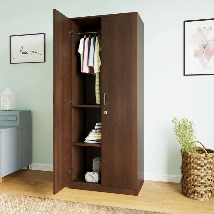 2 Door Wooden Wardrobe - Space Saving Bedroom Almirah, product view 1