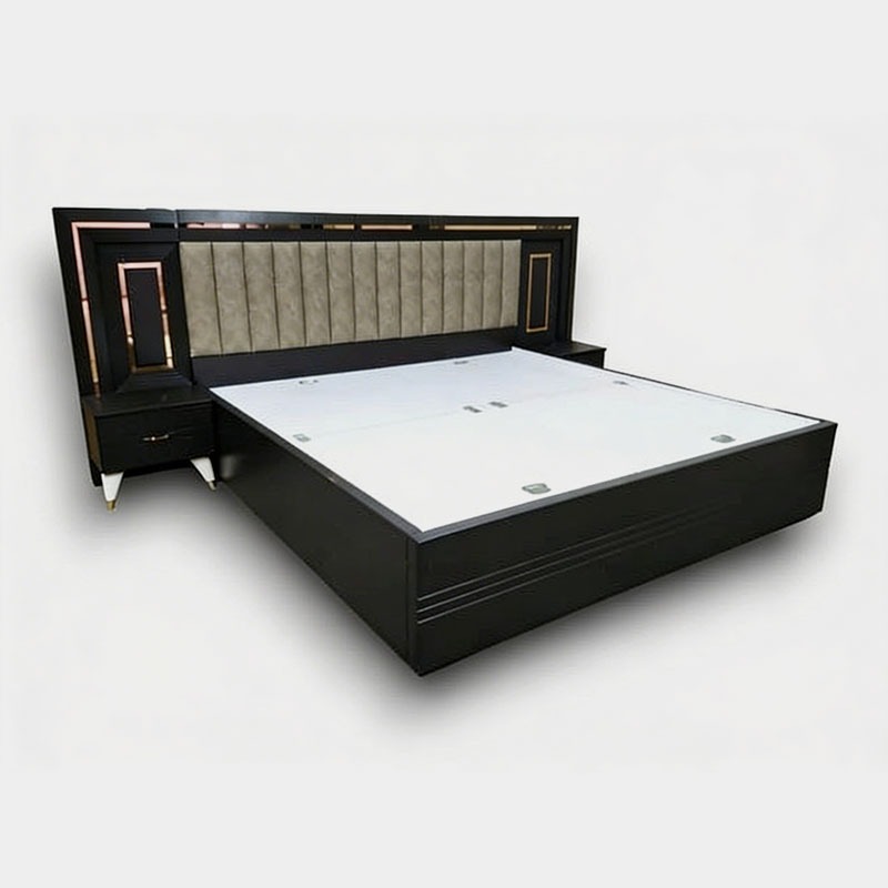 Stellar Luxury Upholstered Storage Bed with Side Tables, product view 1