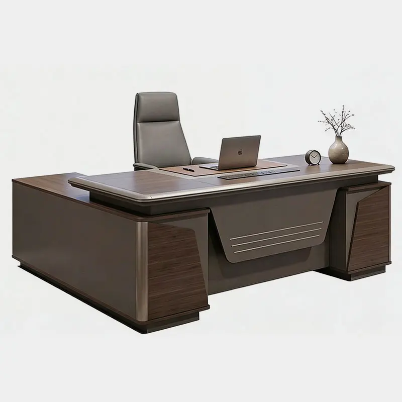 Luxury Executive Office Table with Dual Side Storage, product view 1