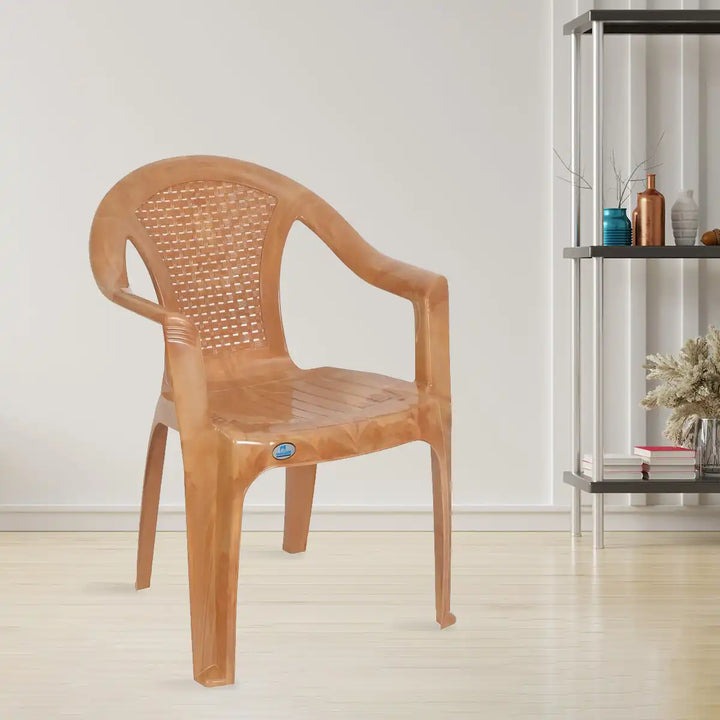 Plastic Arm Chair Set of 4 – Pear Wood Chair, product view 1
