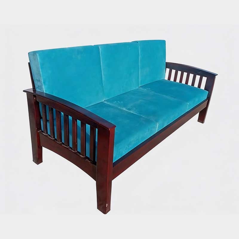 Modern Solid Wood 3-Seater Sofa with Cushioned Seating, product view 1