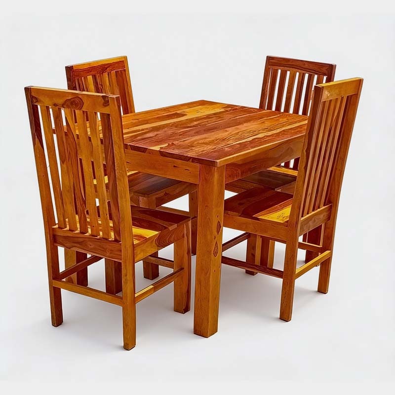 Antique Solid Wood 4 Seater Dining Table Set – Vintage Wooden Dining Set, product view 1
