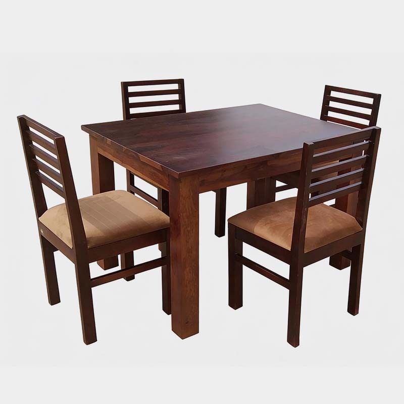 Classic Wooden 4 Seater Dining Table Set, product view 1