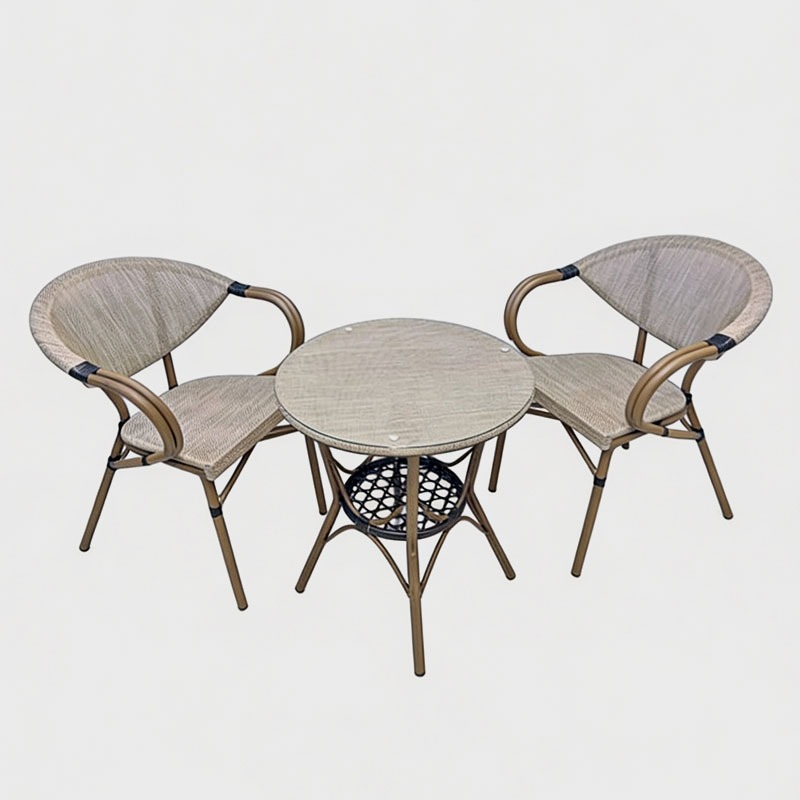 Liza Garden Set – Lightweight Outdoor Furniture (Table + 2 Chairs), product view 1